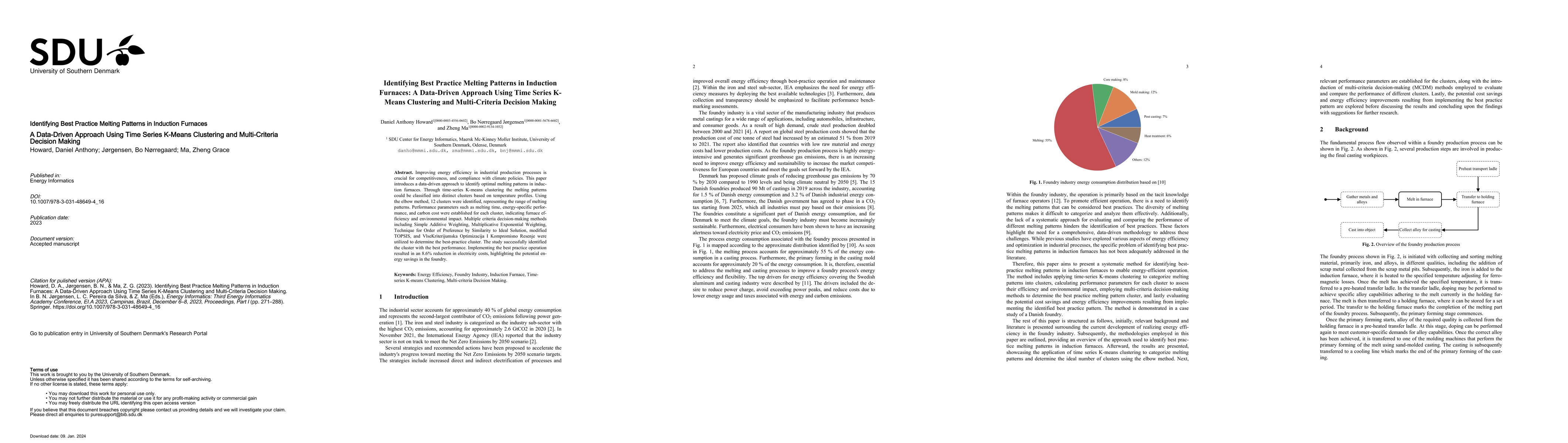 Thumbnail for Identifying Best Practice Melting Patterns in Induction Furnaces: A
  Data-Driven Approach Using Time Series KMeans Clustering and Multi-Criteria
  Decision Making