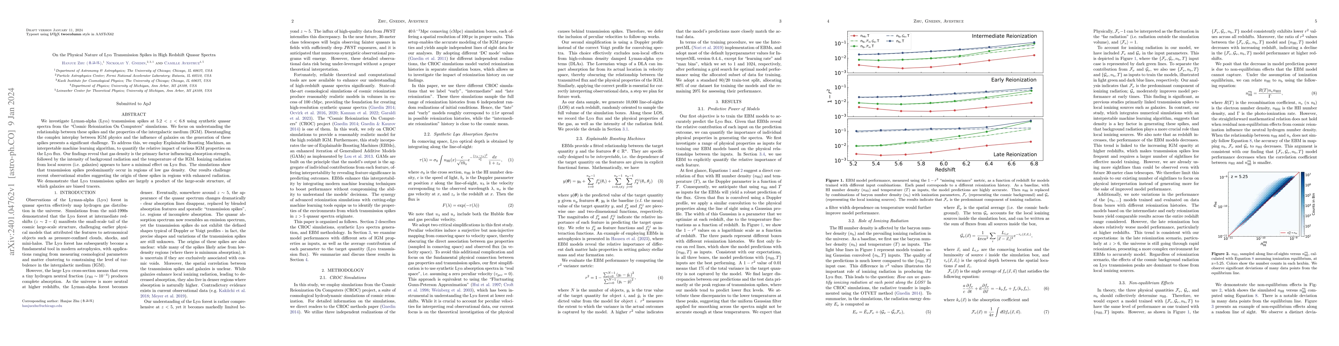 Thumbnail for On the Physical Nature of Ly$\alpha$ Transmission Spikes in High
  Redshift Quasar Spectra