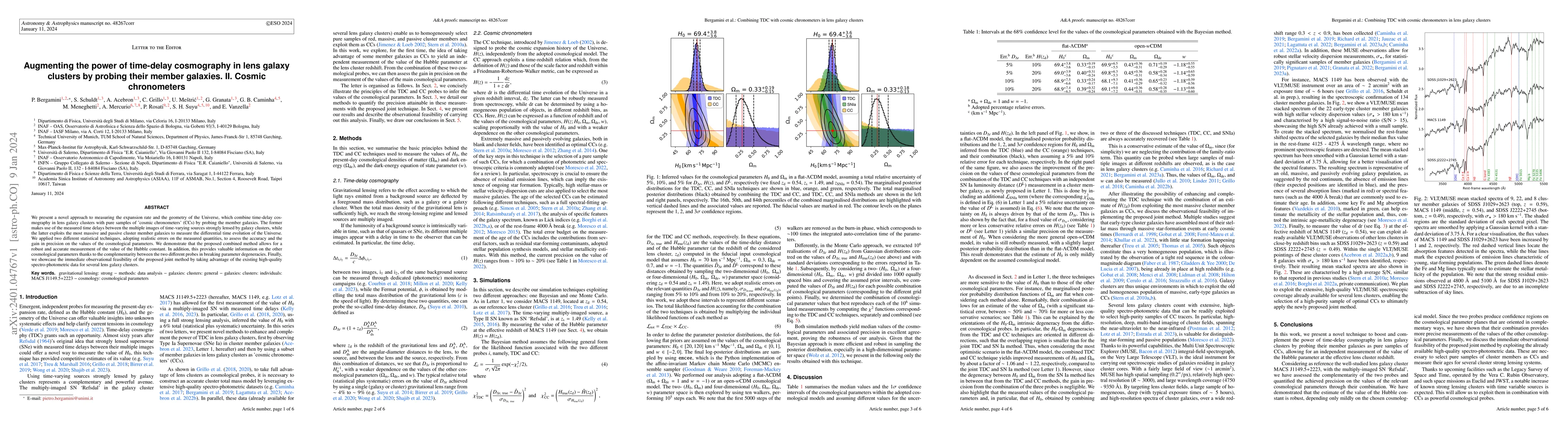 Thumbnail for Augmenting the power of time-delay cosmography in lens galaxy clusters
  by probing their member galaxies. II. Cosmic chronometers