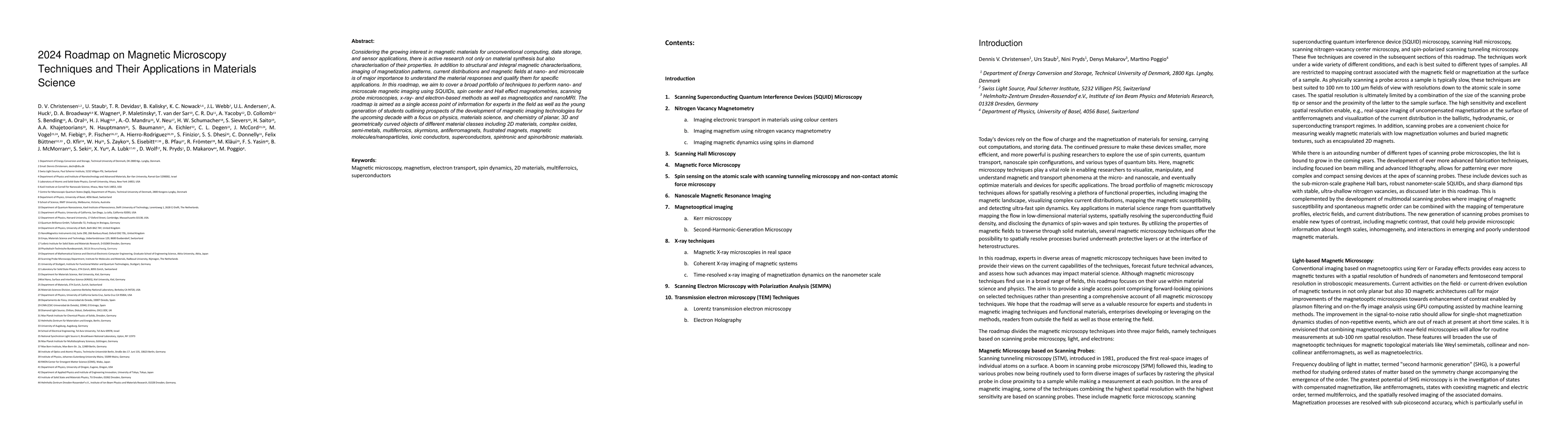Thumbnail for 2024 Roadmap on Magnetic Microscopy Techniques and Their Applications in
  Materials Science