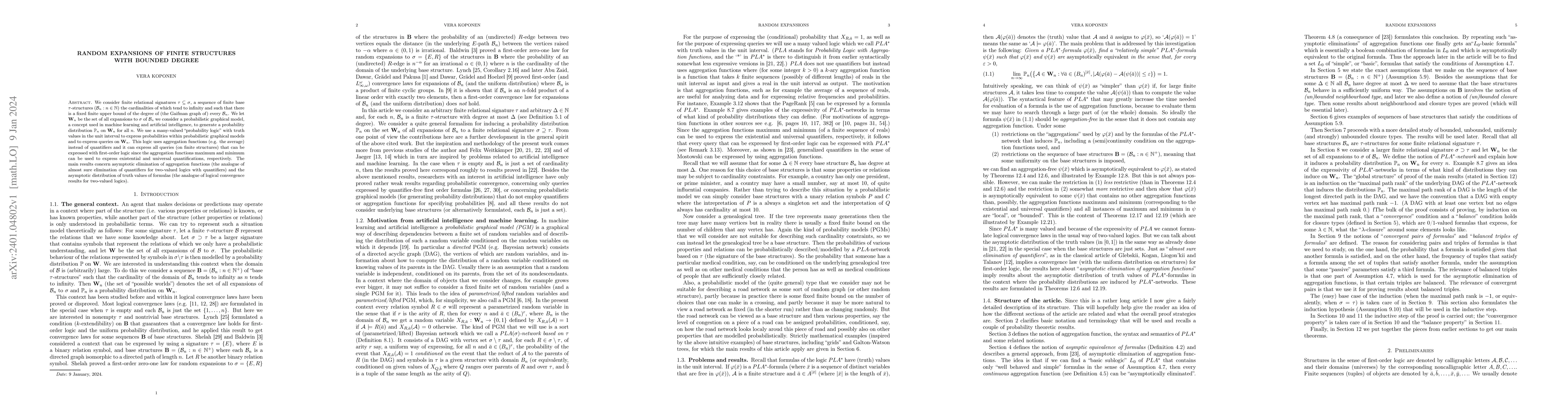 Thumbnail for Random expansions of finite structures with bounded degree