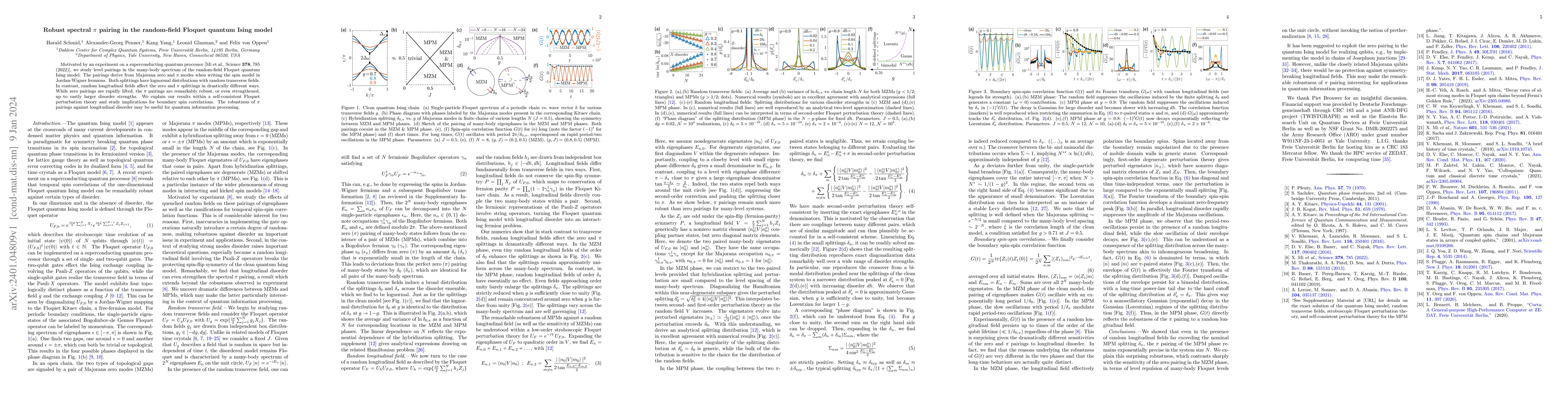 Thumbnail for Robust spectral $\pi$ pairing in the random-field Floquet quantum Ising
  model