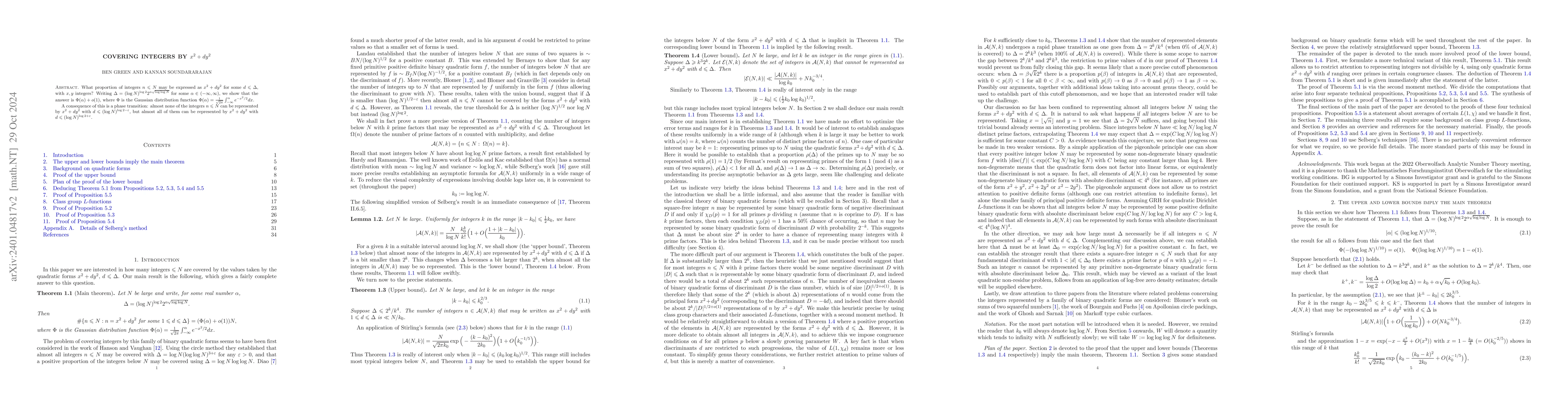 Thumbnail for Covering integers by $x^2 + dy^2$
