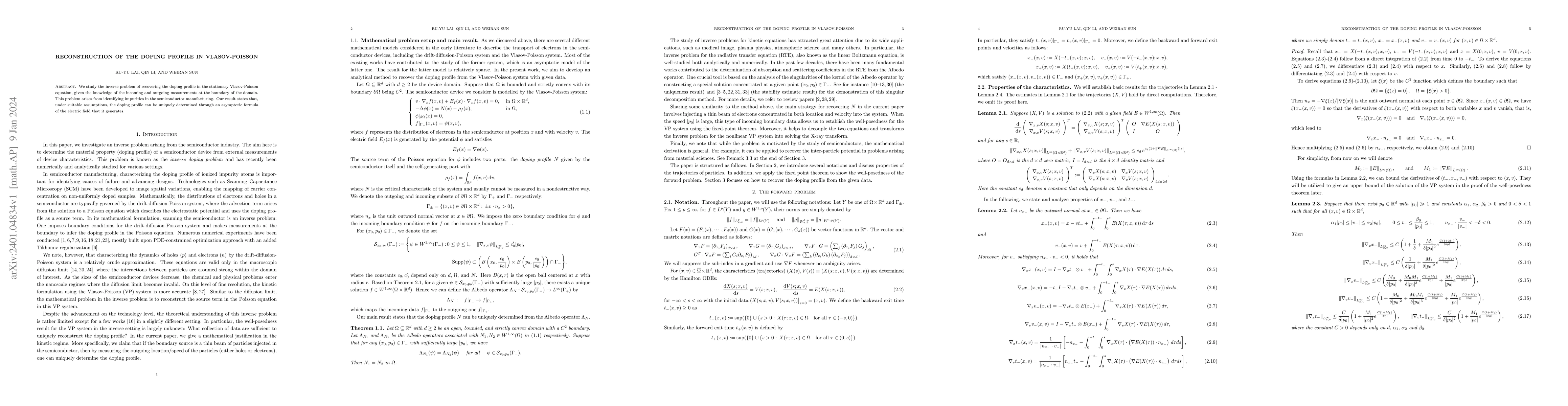 Thumbnail for Reconstruction of the Doping Profile in Vlasov-Poisson