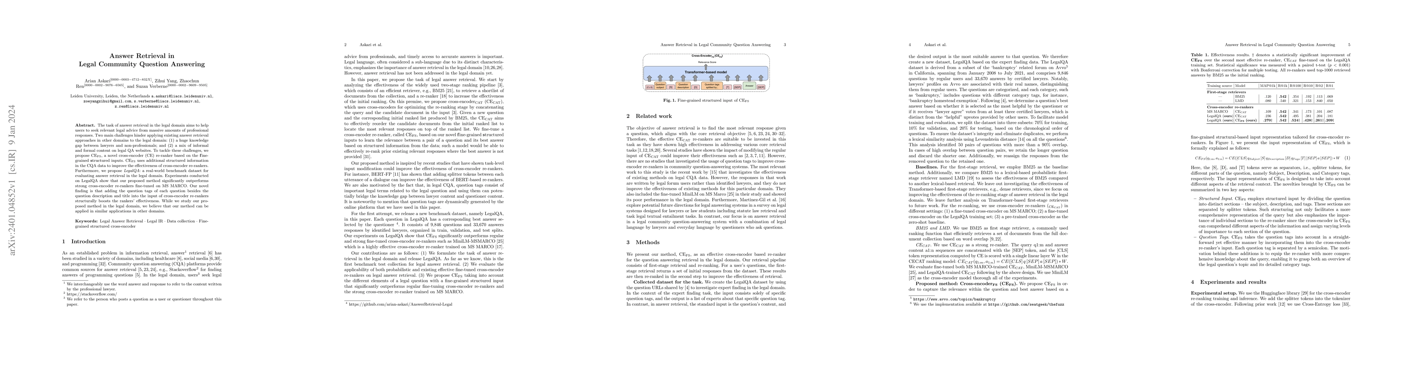 Thumbnail for Answer Retrieval in Legal Community Question Answering