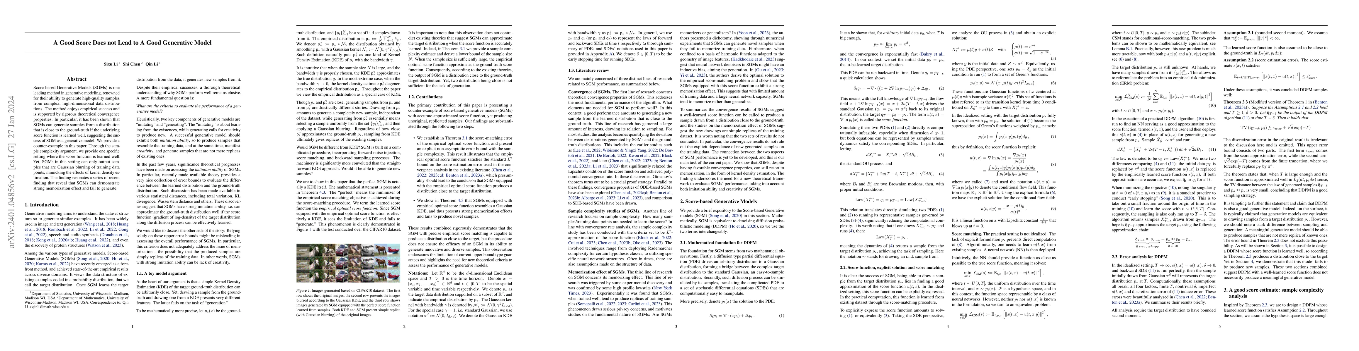 Thumbnail for A Good Score Does not Lead to A Good Generative Model