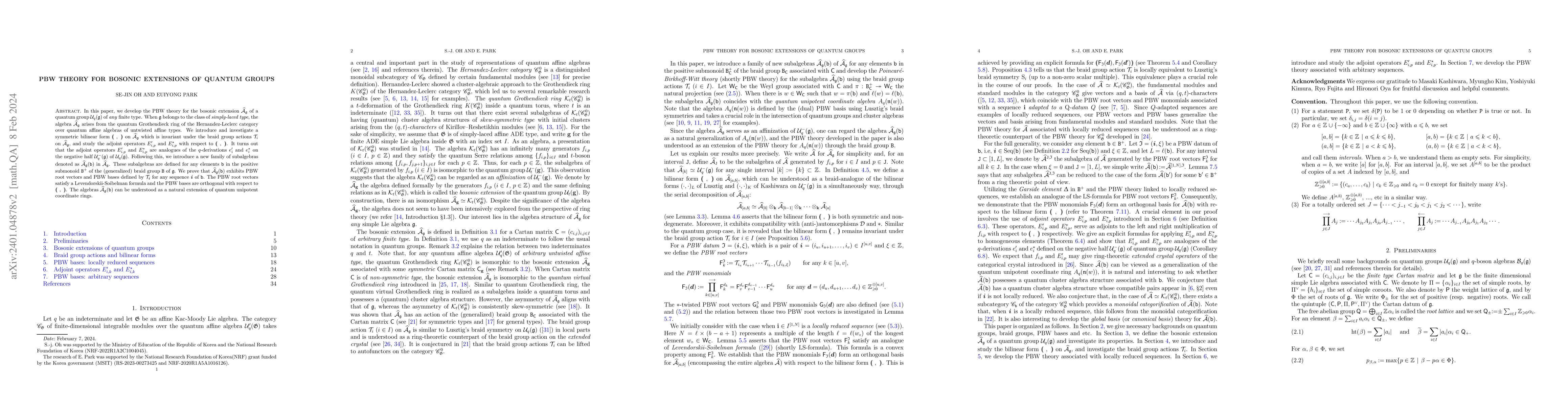 Thumbnail for PBW theory for Bosonic extensions of quantum groups