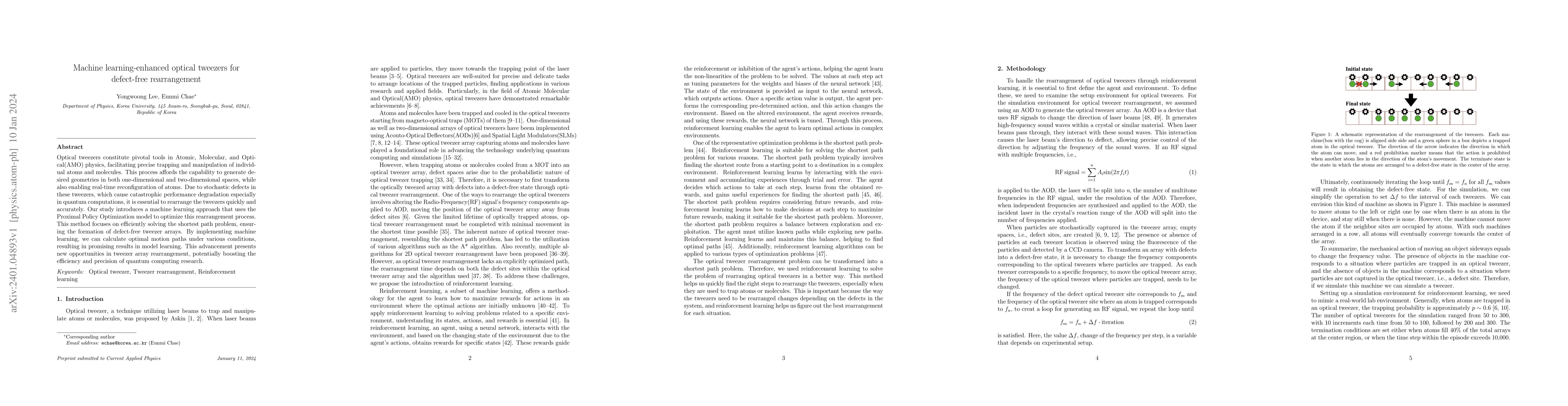 Thumbnail for Machine learning-enhanced optical tweezers for defect-free rearrangement