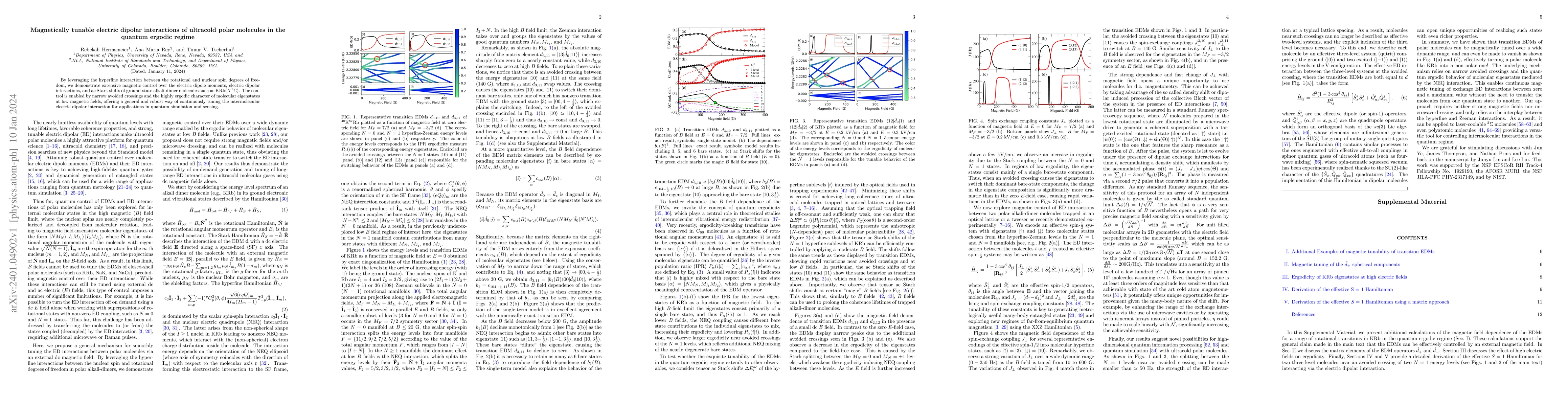 Thumbnail for Magnetically tunable electric dipolar interactions of ultracold polar
  molecules in the quantum ergodic regime