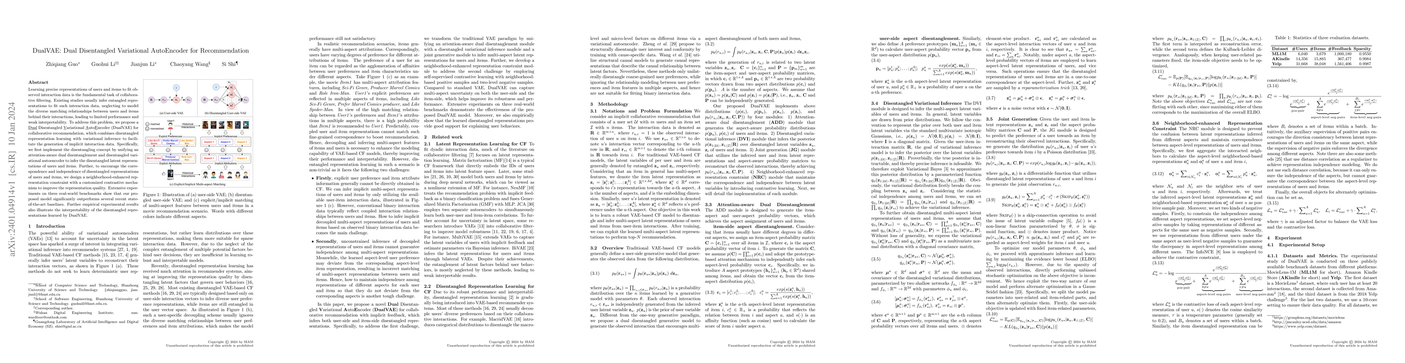 Thumbnail for DualVAE: Dual Disentangled Variational AutoEncoder for Recommendation