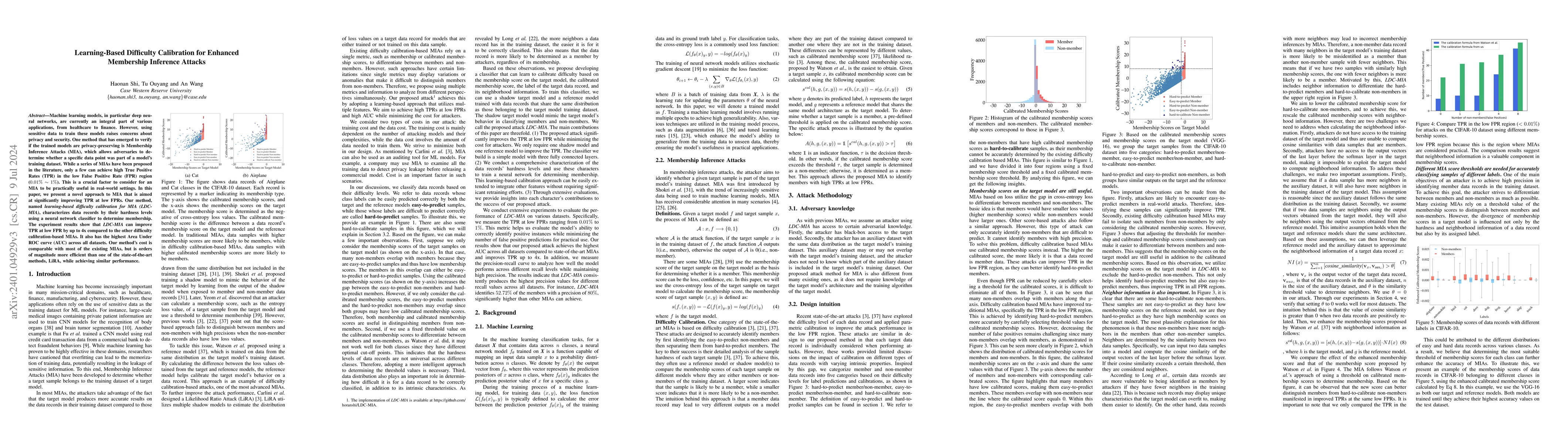 Thumbnail for Learning-Based Difficulty Calibration for Enhanced Membership Inference
  Attacks