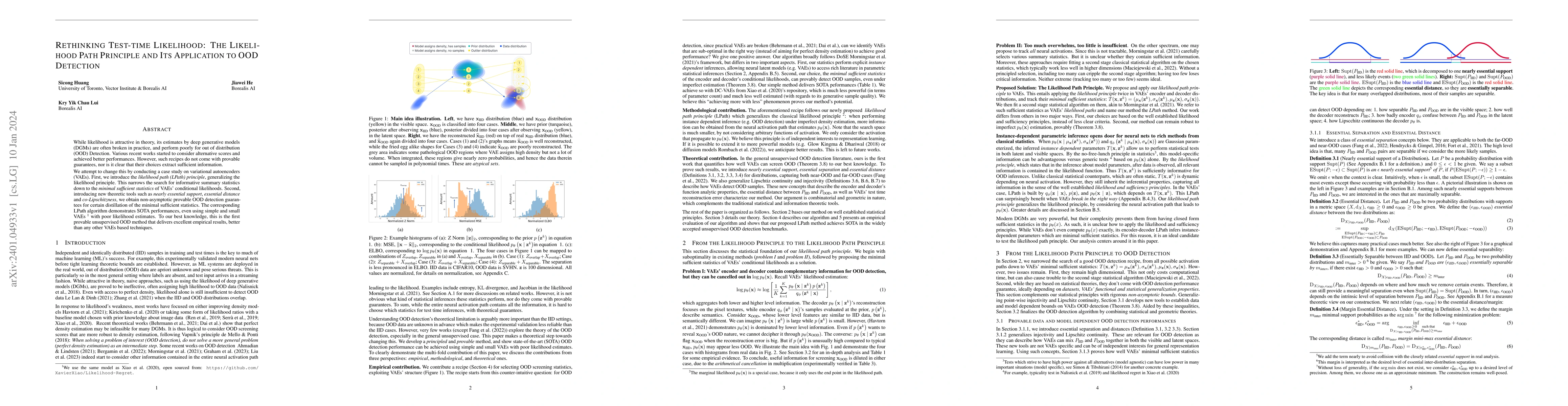 Thumbnail for Rethinking Test-time Likelihood: The Likelihood Path Principle and Its
  Application to OOD Detection