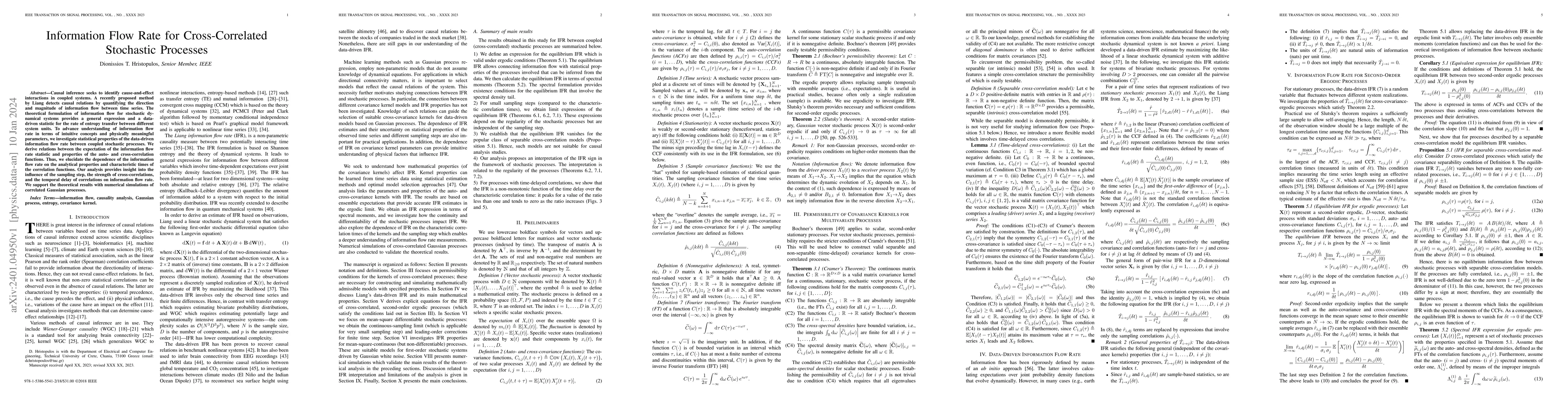 Thumbnail for Information Flow Rate for Cross-Correlated Stochastic Processes