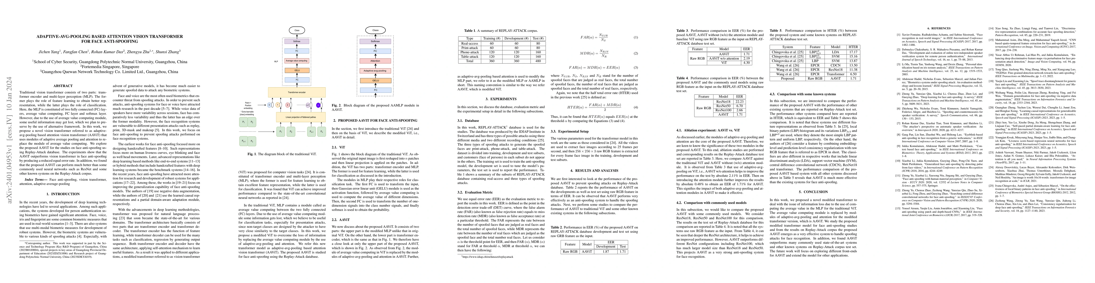Thumbnail for Adaptive-avg-pooling based Attention Vision Transformer for Face
  Anti-spoofing