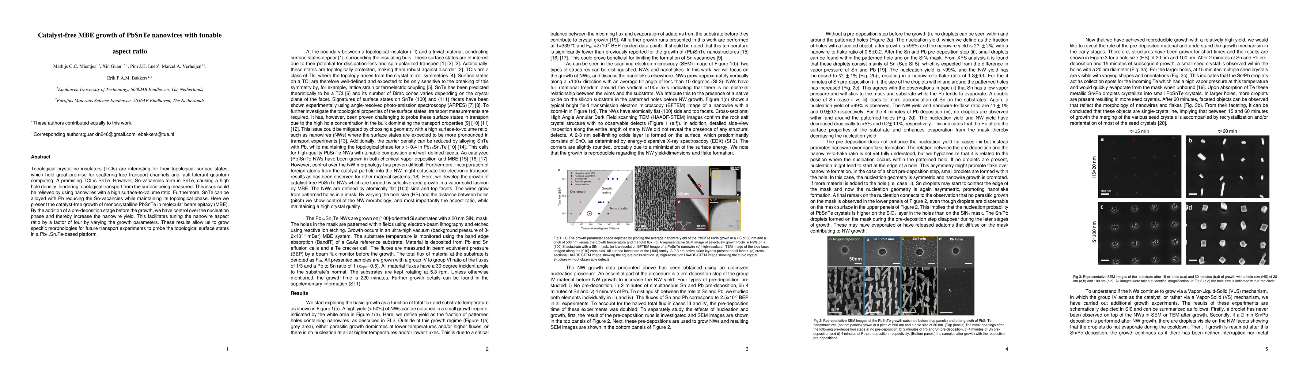 Thumbnail for Catalyst-free MBE growth of PbSnTe nanowires with tunable aspect ratio