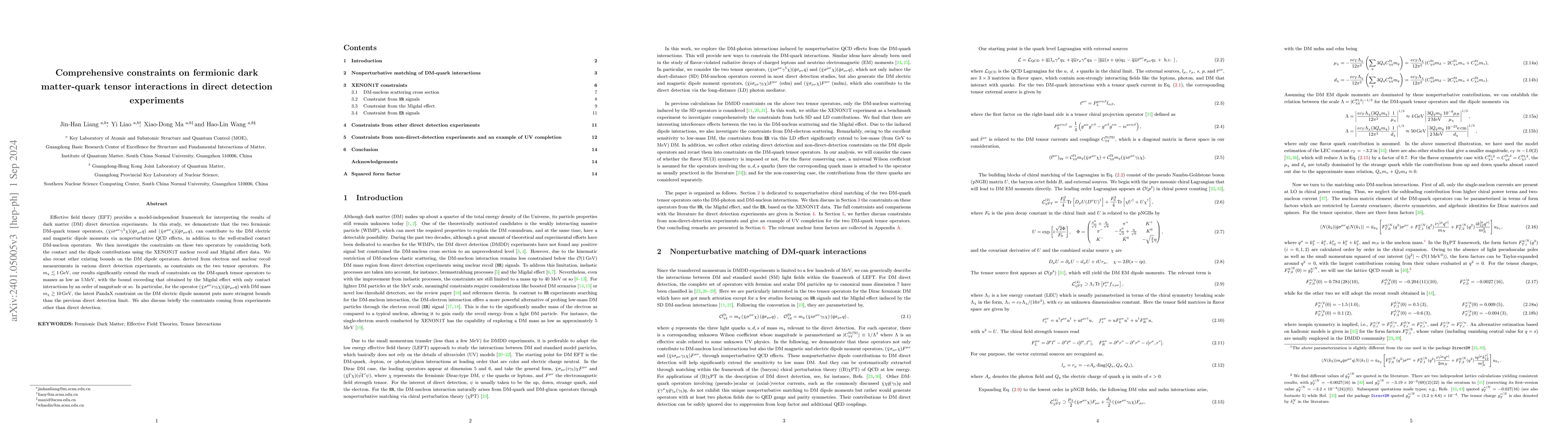 Thumbnail for Comprehensive constraints on fermionic dark matter-quark tensor
  interactions in direct detection experiments