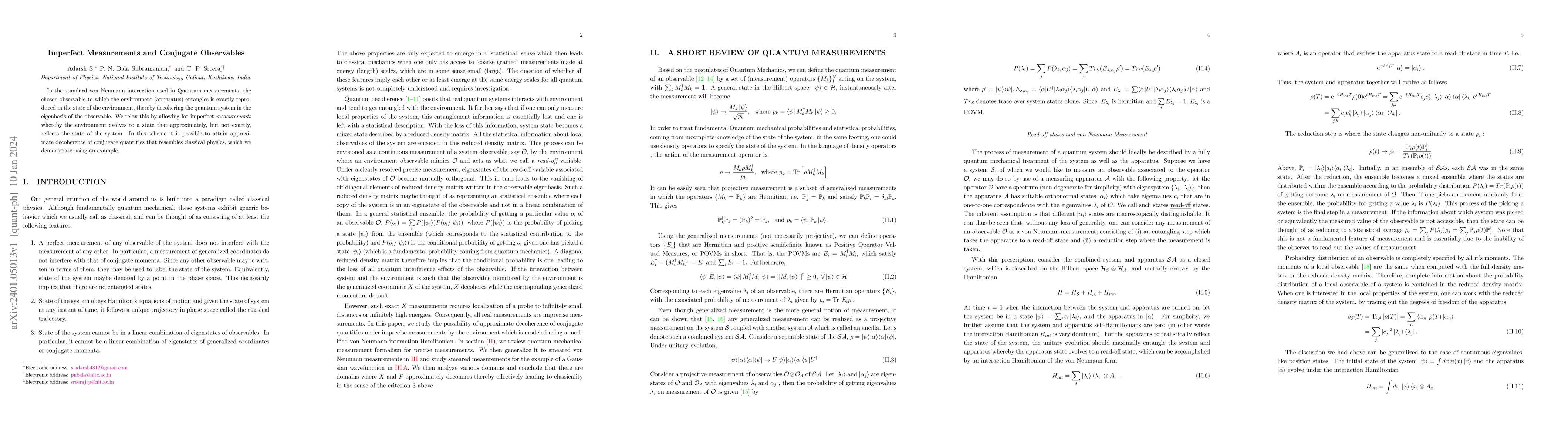 Thumbnail for Imperfect Measurements and Conjugate Observables