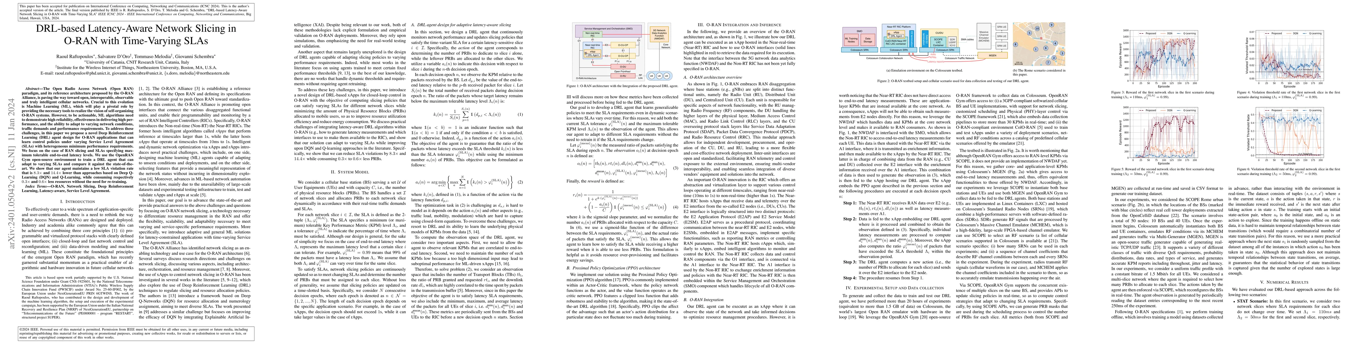 Thumbnail for DRL-based Latency-Aware Network Slicing in O-RAN with Time-Varying SLAs