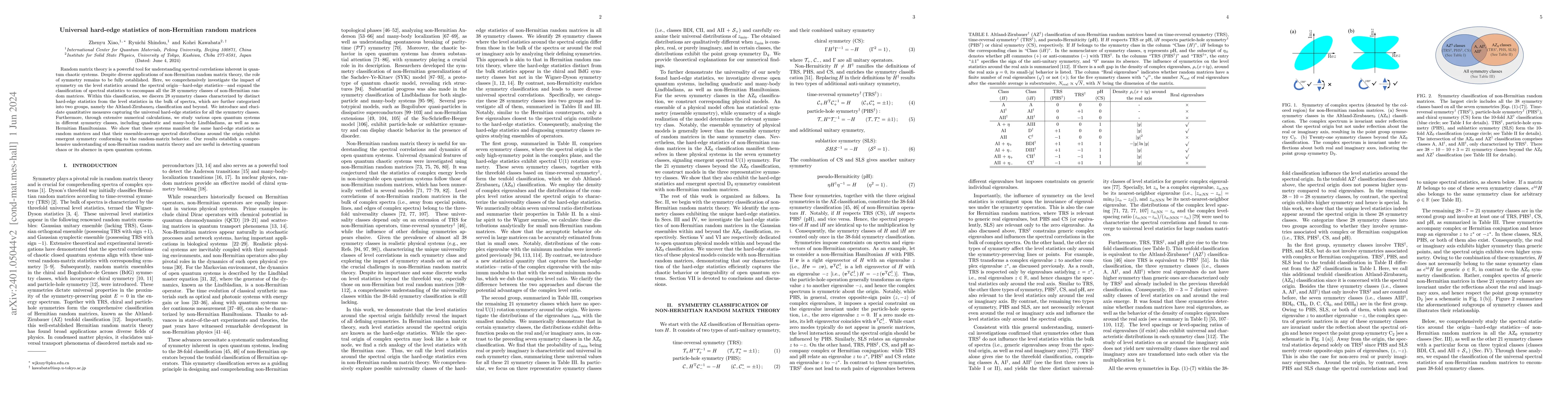 Thumbnail for Universal hard-edge statistics of non-Hermitian random matrices