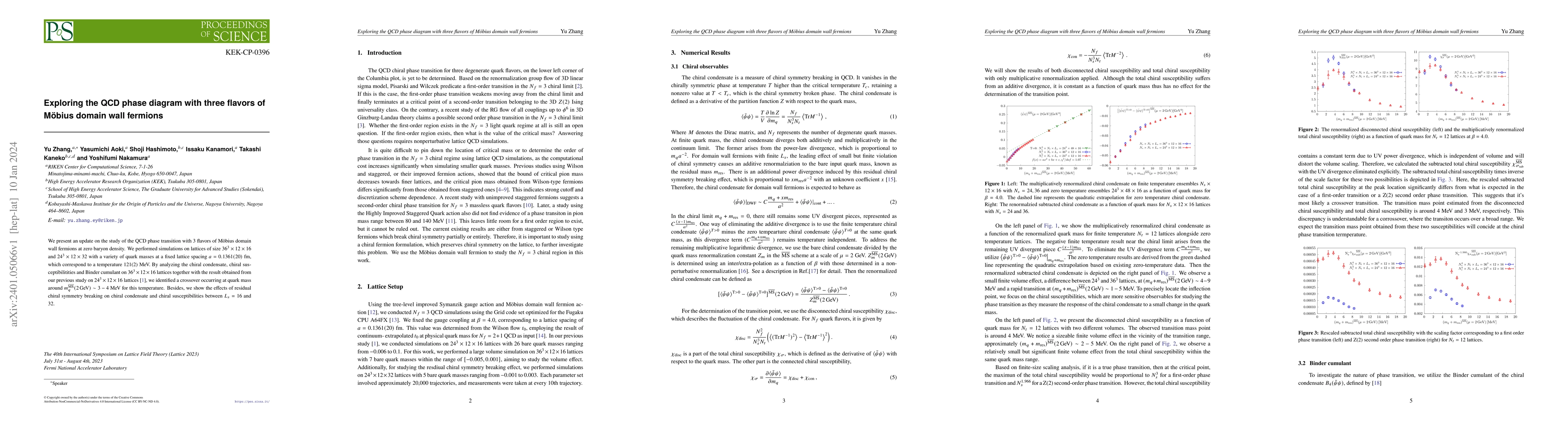 Thumbnail for Exploring the QCD phase diagram with three flavors of M\"obius domain
  wall fermions