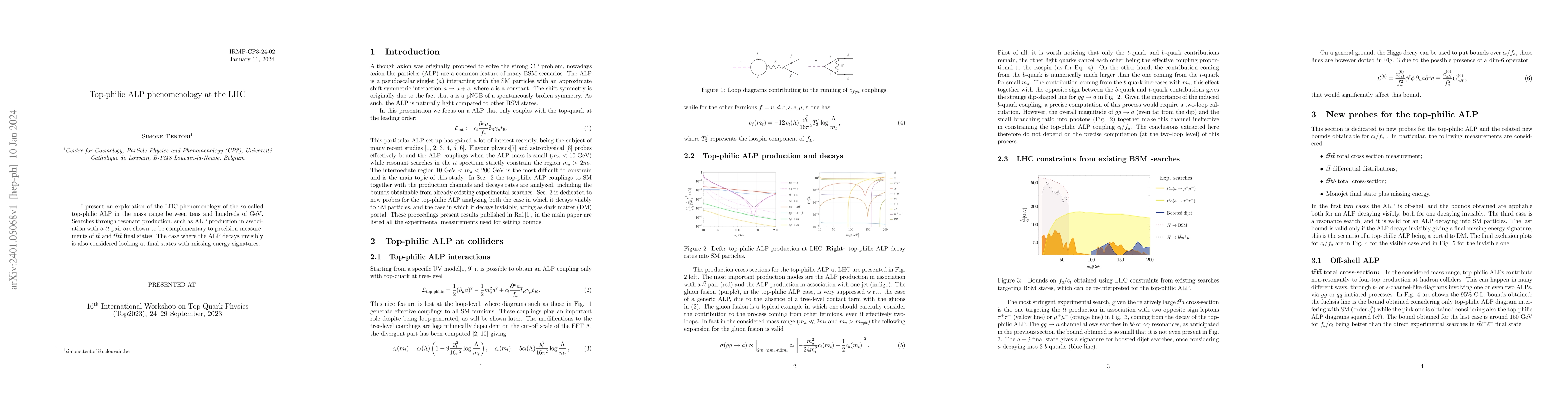 Thumbnail for Top-philic ALP phenomenology at the LHC