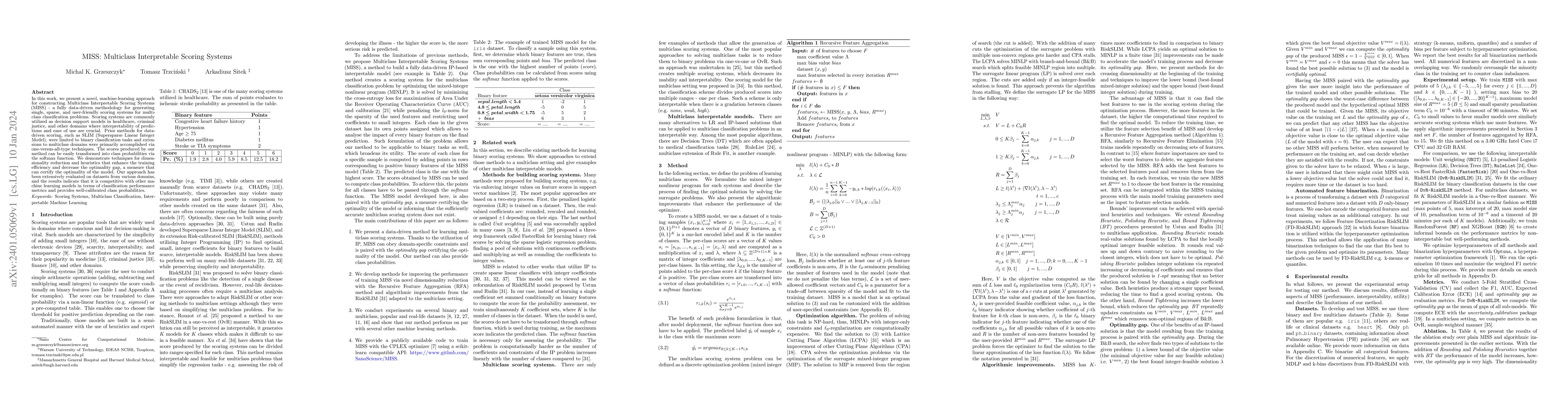 Thumbnail for MISS: Multiclass Interpretable Scoring Systems