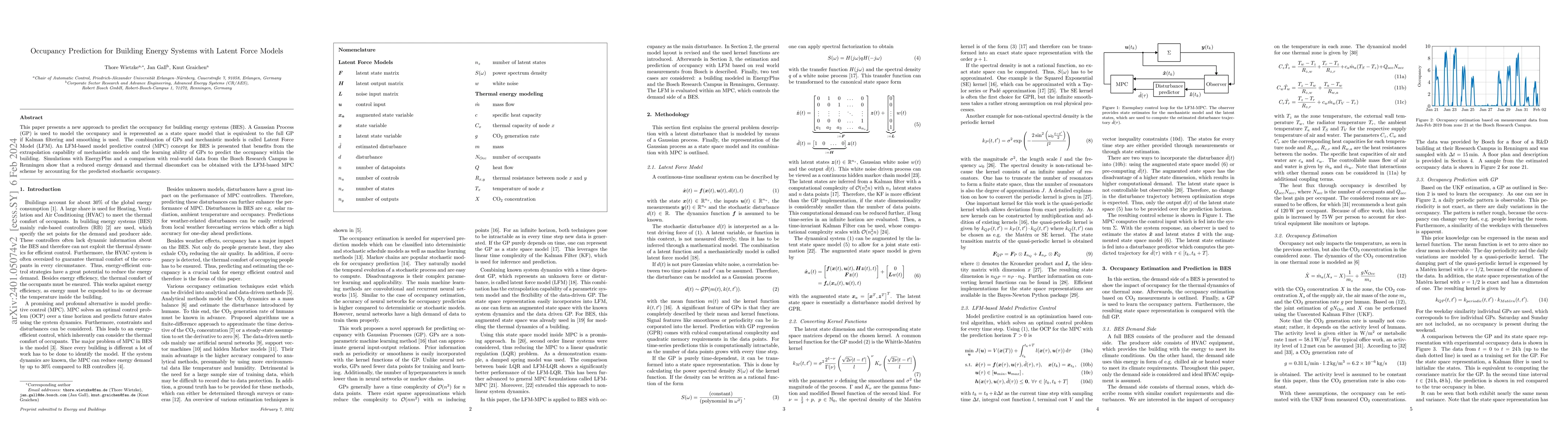 Thumbnail for Occupancy Prediction for Building Energy Systems with Latent Force
  Models