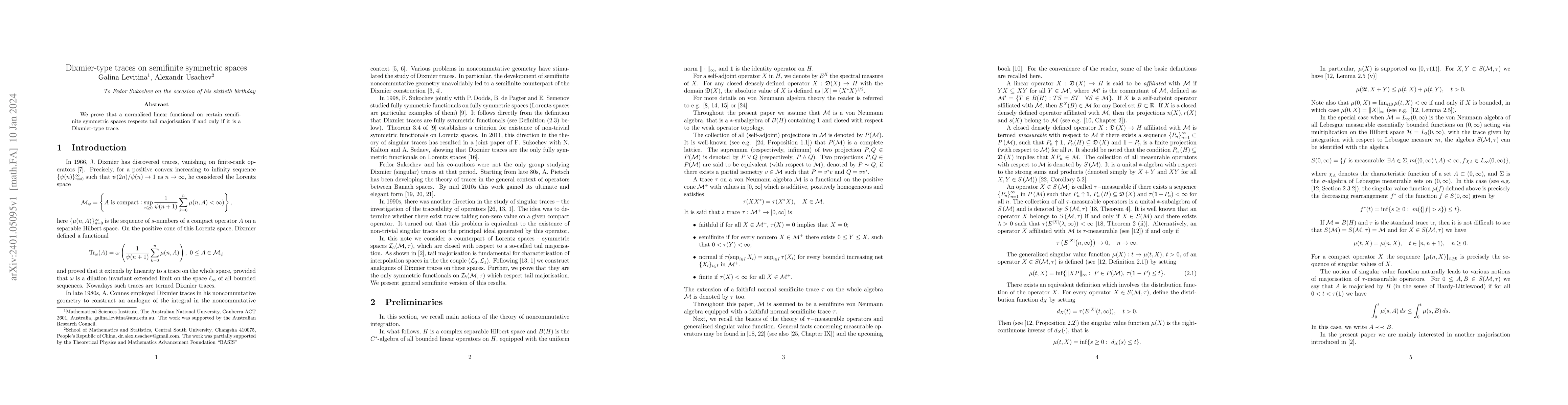 Thumbnail for Dixmier-type traces on semifinite symmetric spaces
