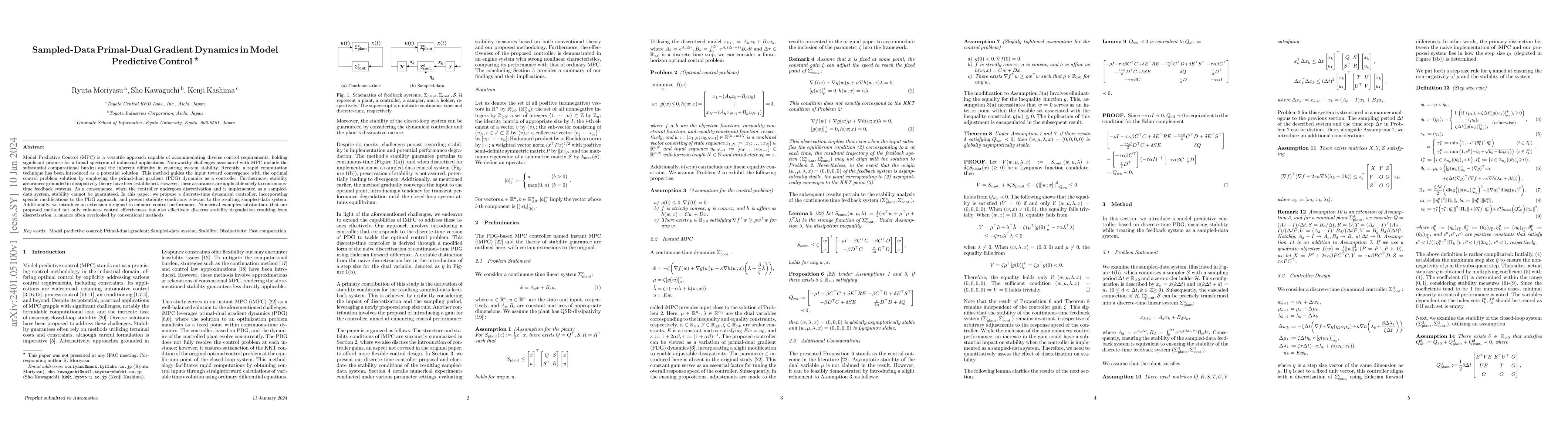 Thumbnail for Sampled-Data Primal-Dual Gradient Dynamics in Model Predictive Control