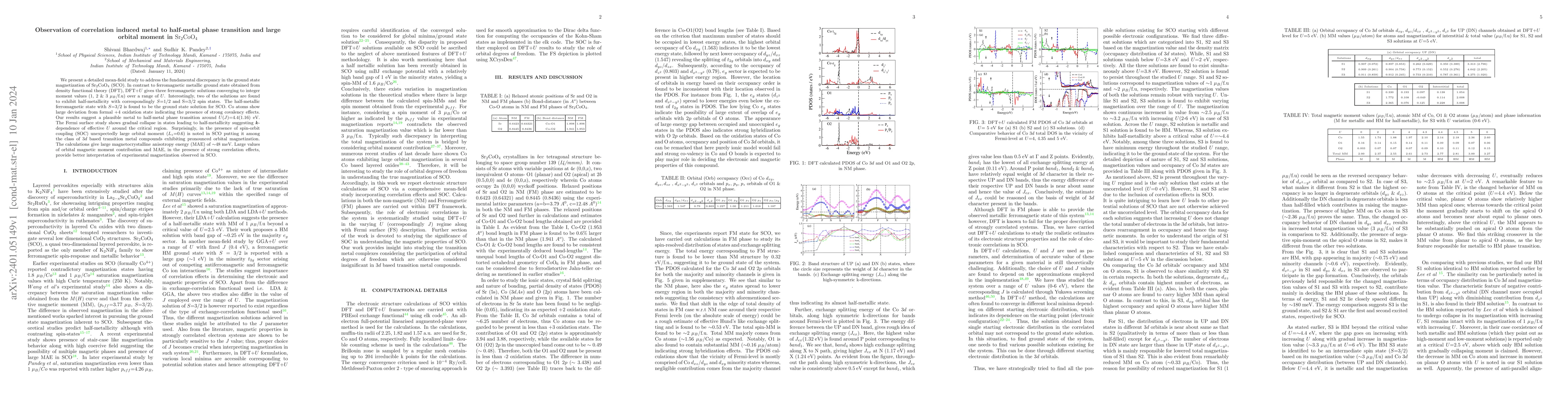 Thumbnail for Observation of correlation induced metal to half-metal phase transition
  and large orbital moment in $\mathrm{Sr_2CoO_4}$