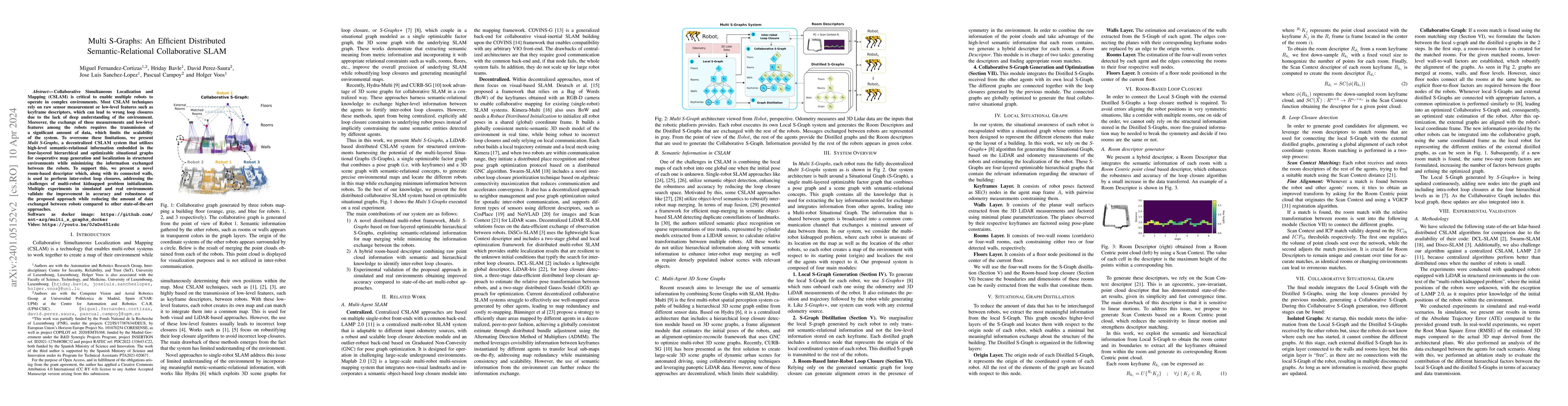 Thumbnail for Multi S-Graphs: An Efficient Distributed Semantic-Relational
  Collaborative SLAM