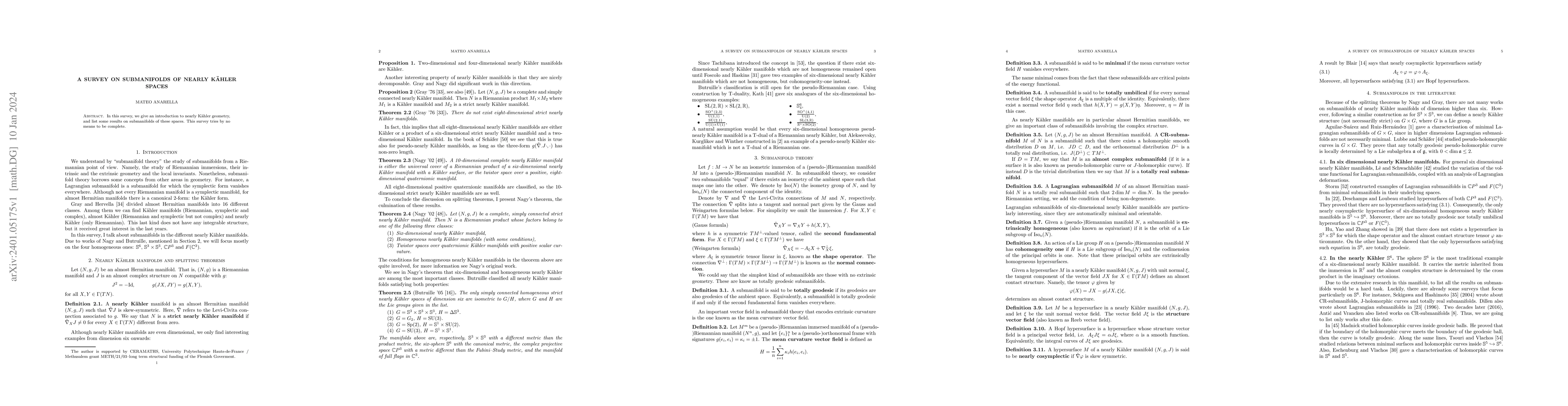 Thumbnail for A survey on submanifolds of nearly K\"ahler spaces