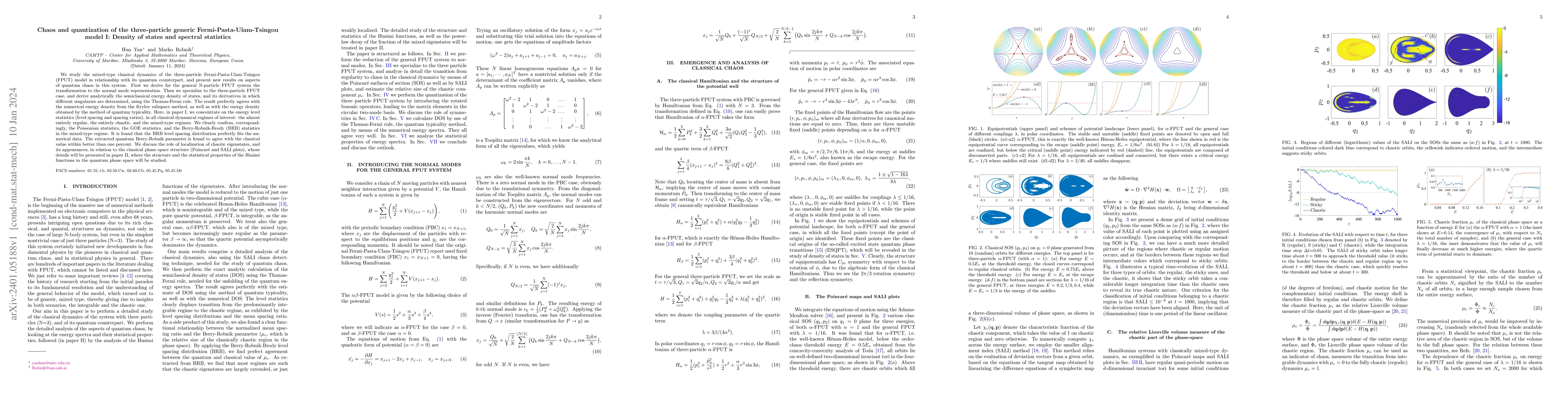 Thumbnail for Chaos and quantization of the three-particle generic
  Fermi-Pasta-Ulam-Tsingou model I: Density of states and spectral statistics