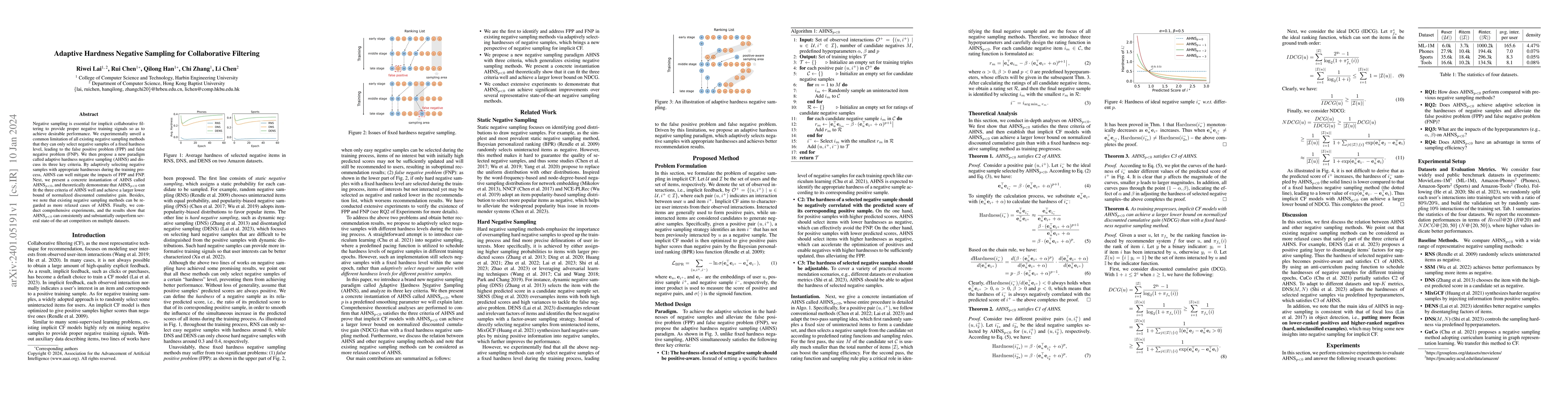 Thumbnail for Adaptive Hardness Negative Sampling for Collaborative Filtering