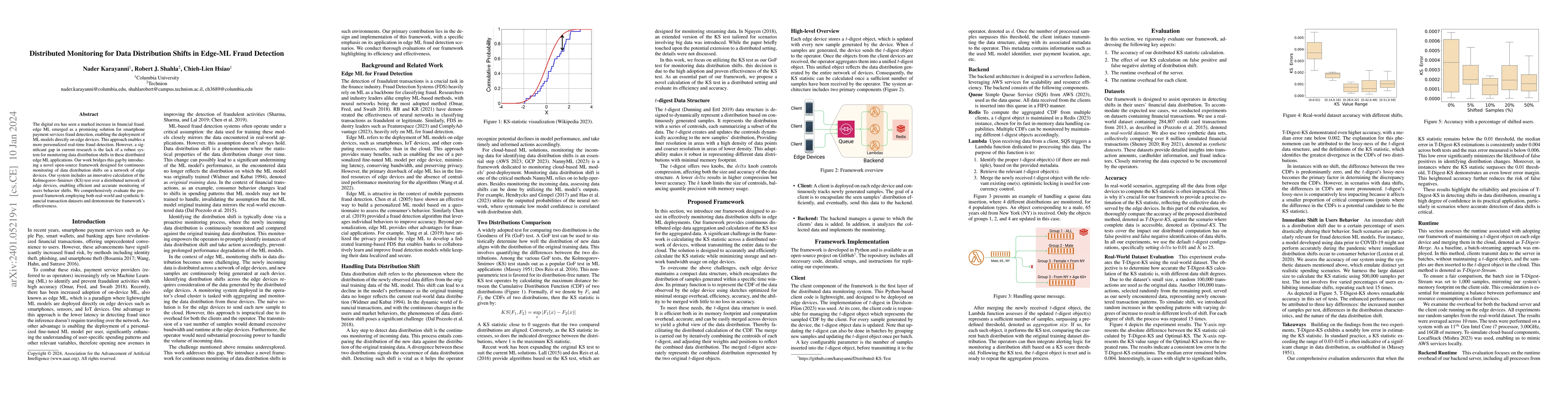 Thumbnail for Distributed Monitoring for Data Distribution Shifts in Edge-ML Fraud
  Detection