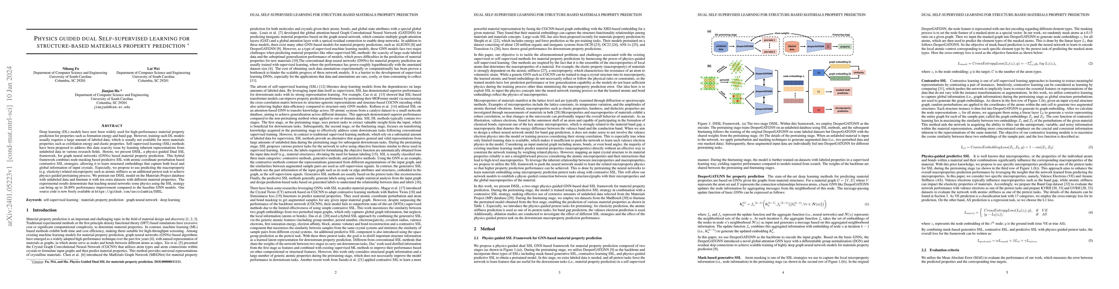 Thumbnail for Physics guided dual Self-supervised learning for structure-based
  materials property prediction