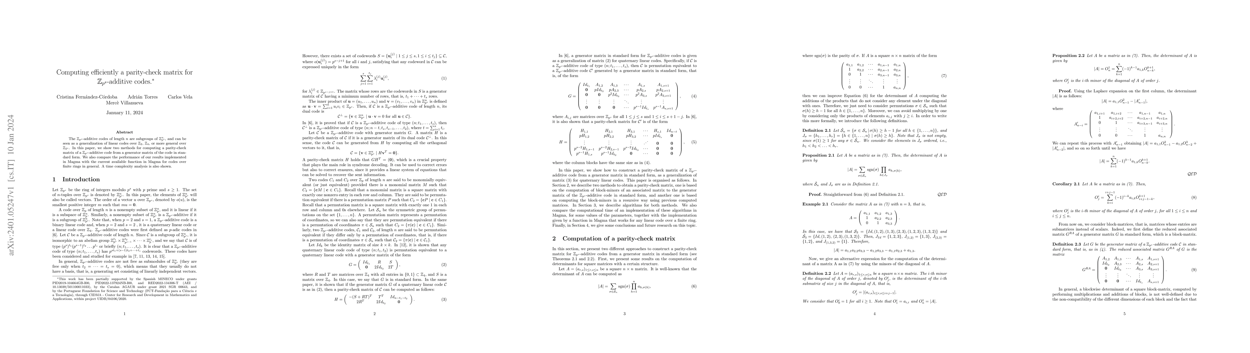 Thumbnail for Computing efficiently a parity-check matrix for Zps-additive codes