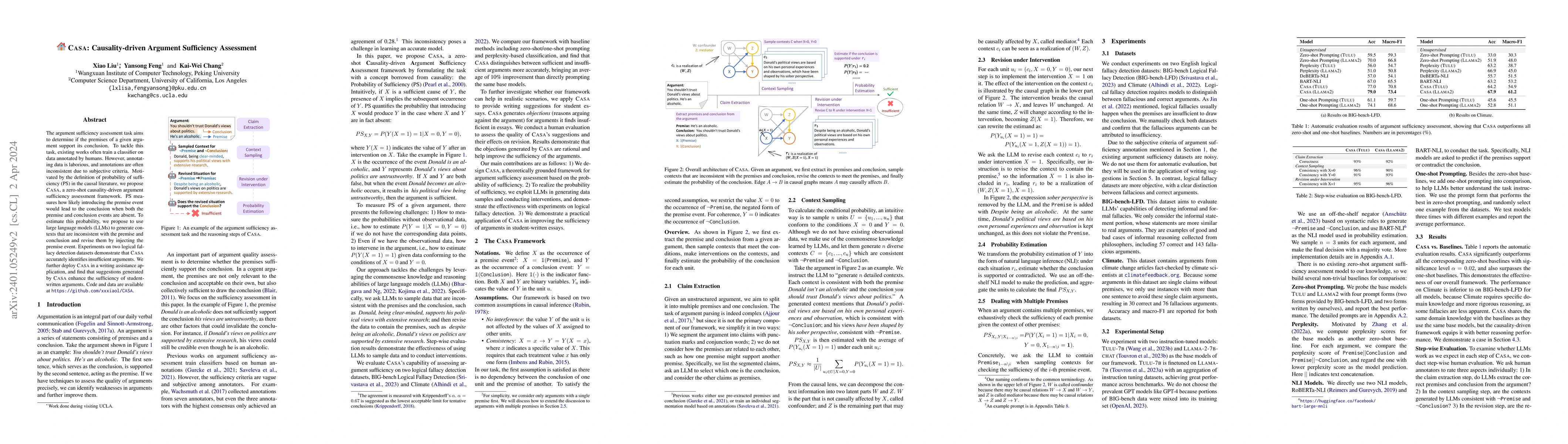 Thumbnail for CASA: Causality-driven Argument Sufficiency Assessment