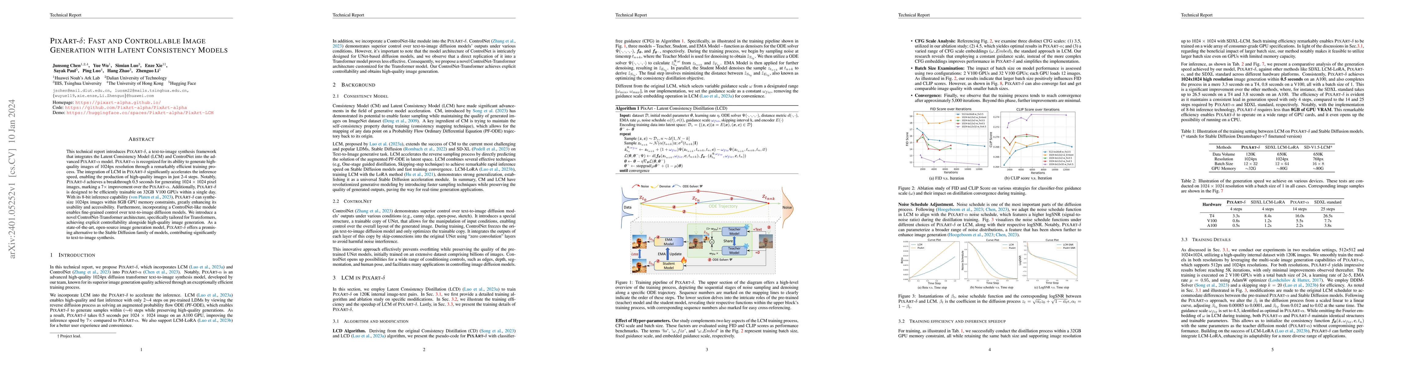 Thumbnail for PIXART-{\delta}: Fast and Controllable Image Generation with Latent
  Consistency Models