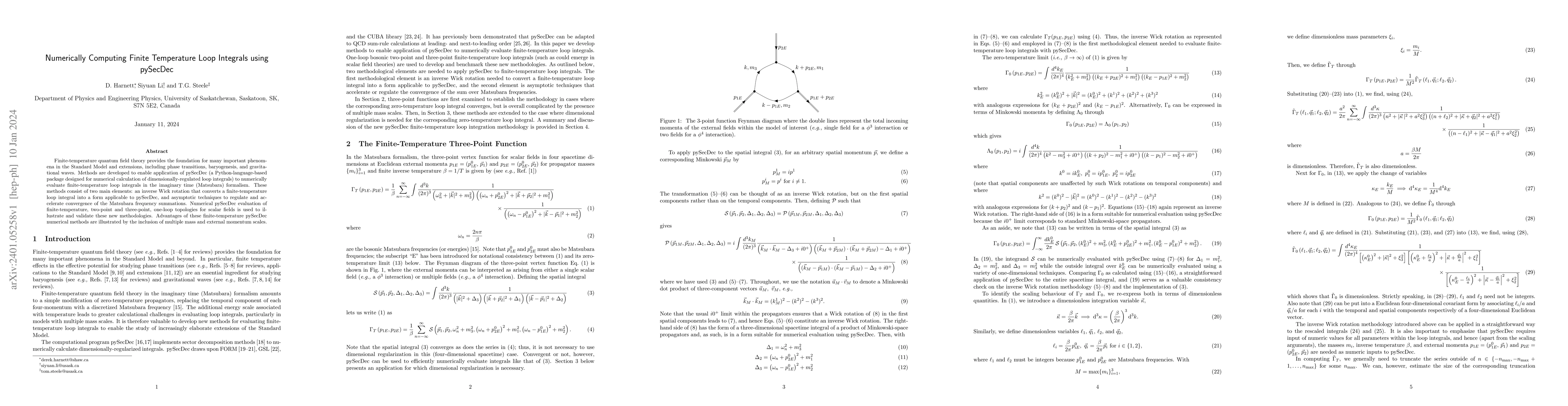 Thumbnail for Numerically Computing Finite Temperature Loop Integrals using pySecDec