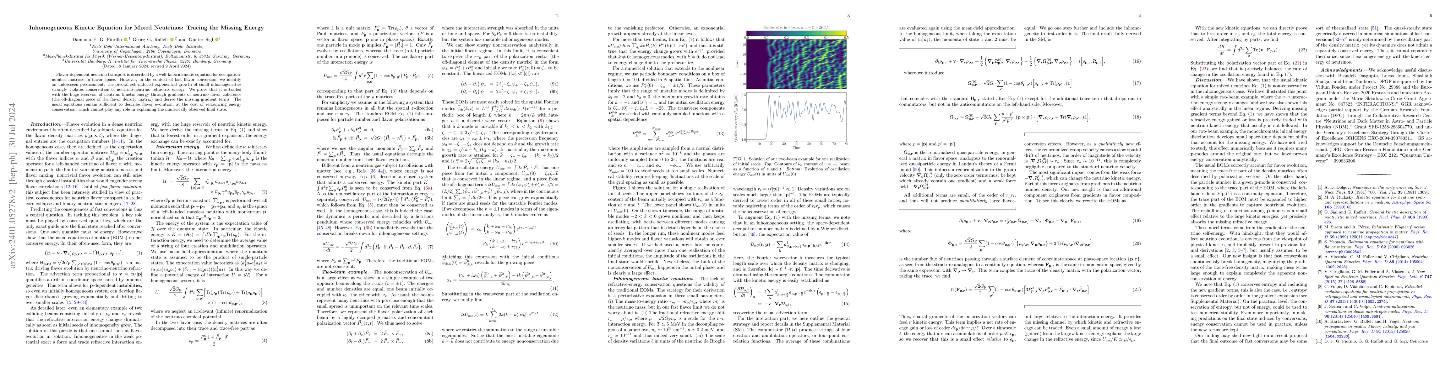 Thumbnail for Inhomogeneous Kinetic Equation for Mixed Neutrinos: Tracing the Missing
  Energy