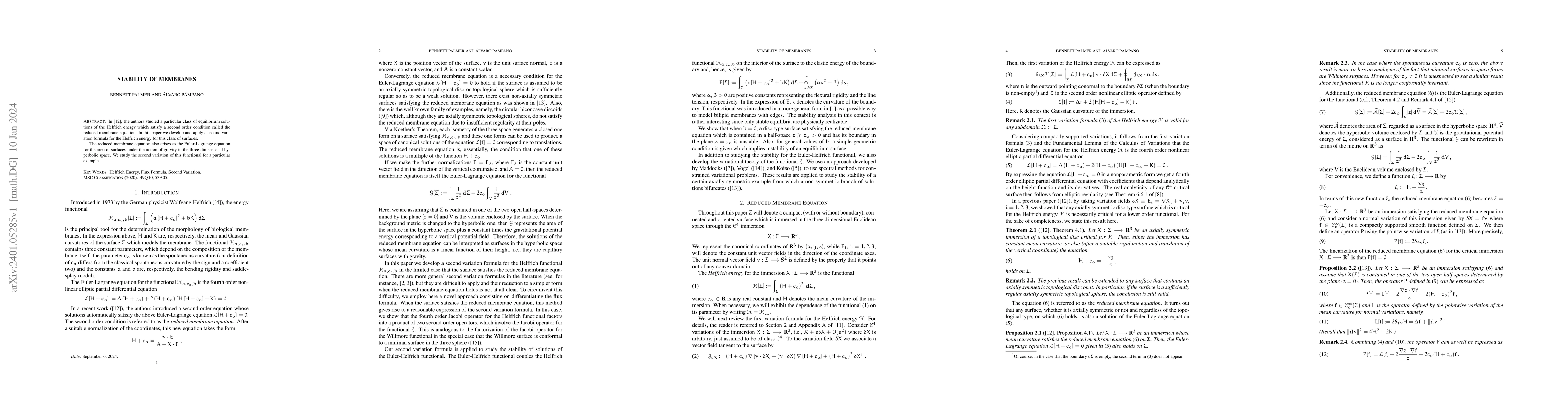 Thumbnail for Stability of Membranes