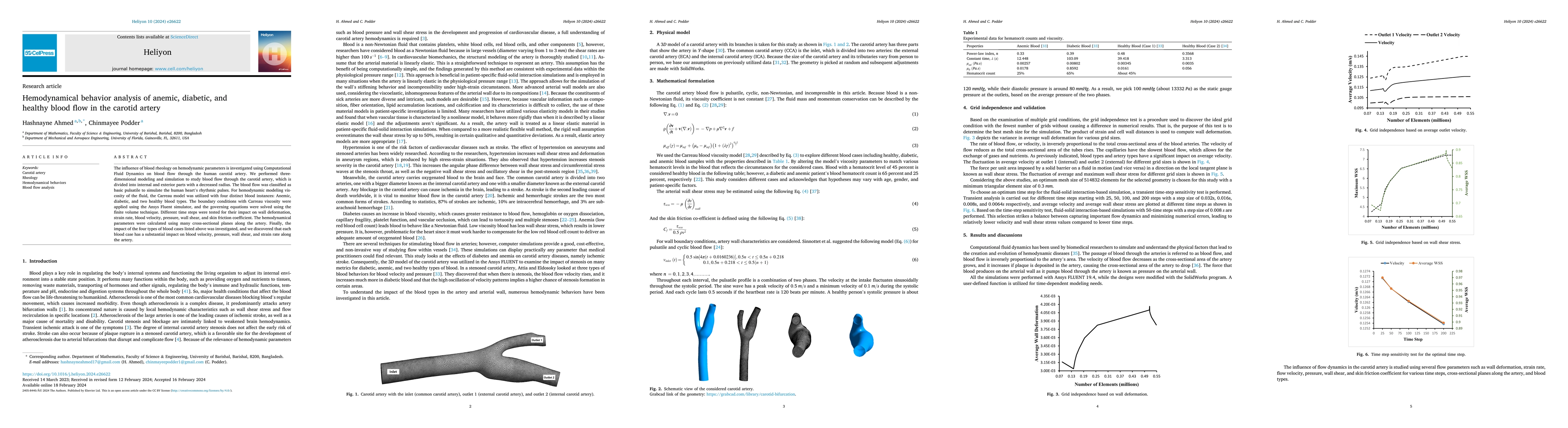 Thumbnail for Hemodynamical Behavior Analysis of Anemic, Diabetic, and Healthy Blood
  Flow in the Carotid Artery