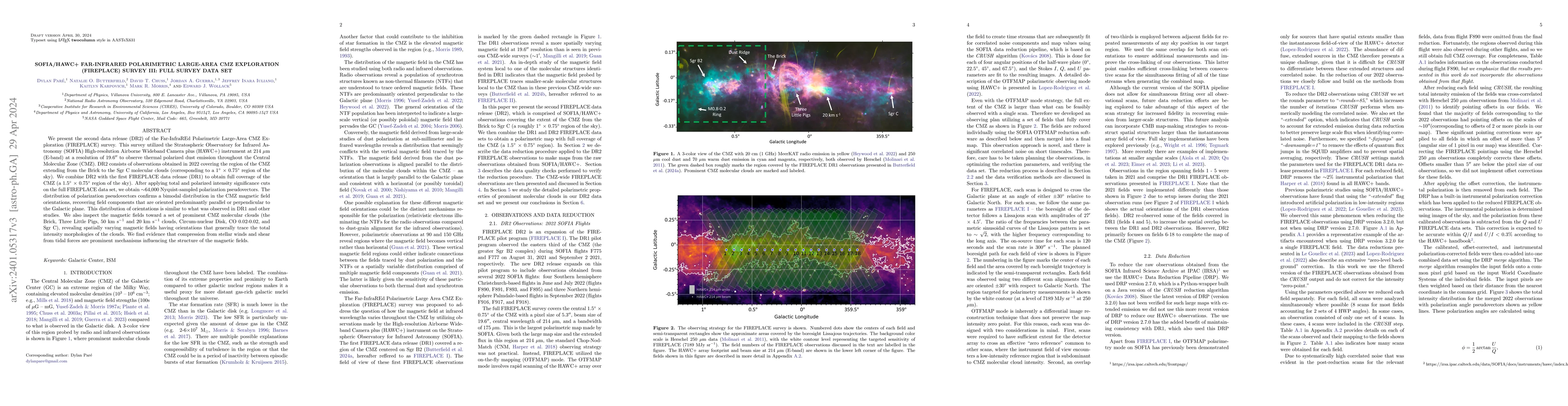 Thumbnail for SOFIA/HAWC+ Far-Infrared Polarimetric Large-Area CMZ Exploration
  (FIREPLACE) Survey III: Full Survey Data Set