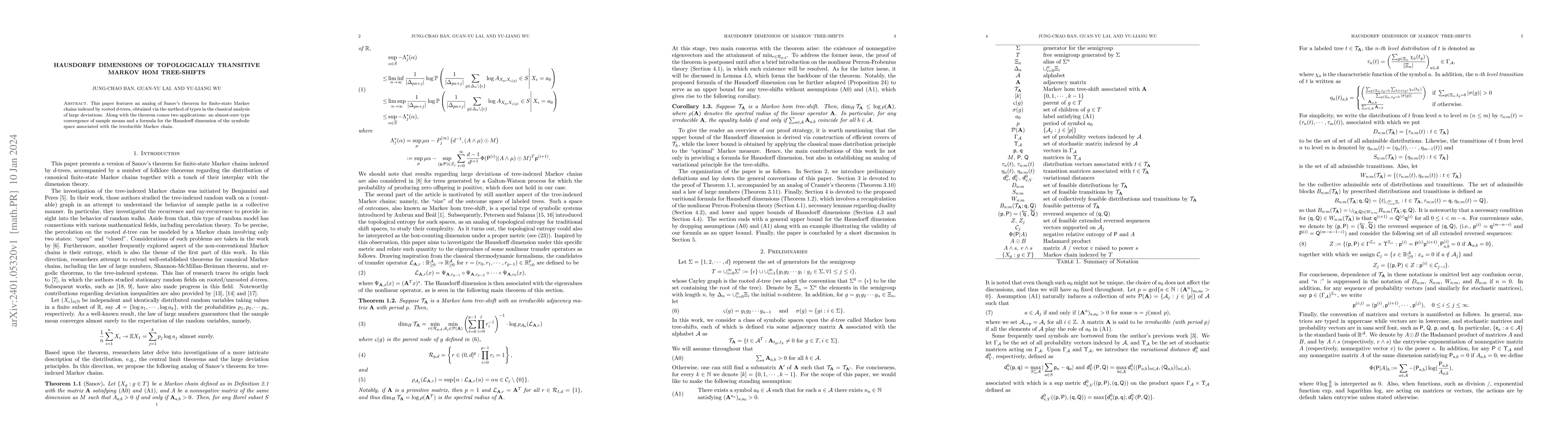 Thumbnail for Hausdorff dimensions of topologically transitive Markov hom tree-shifts