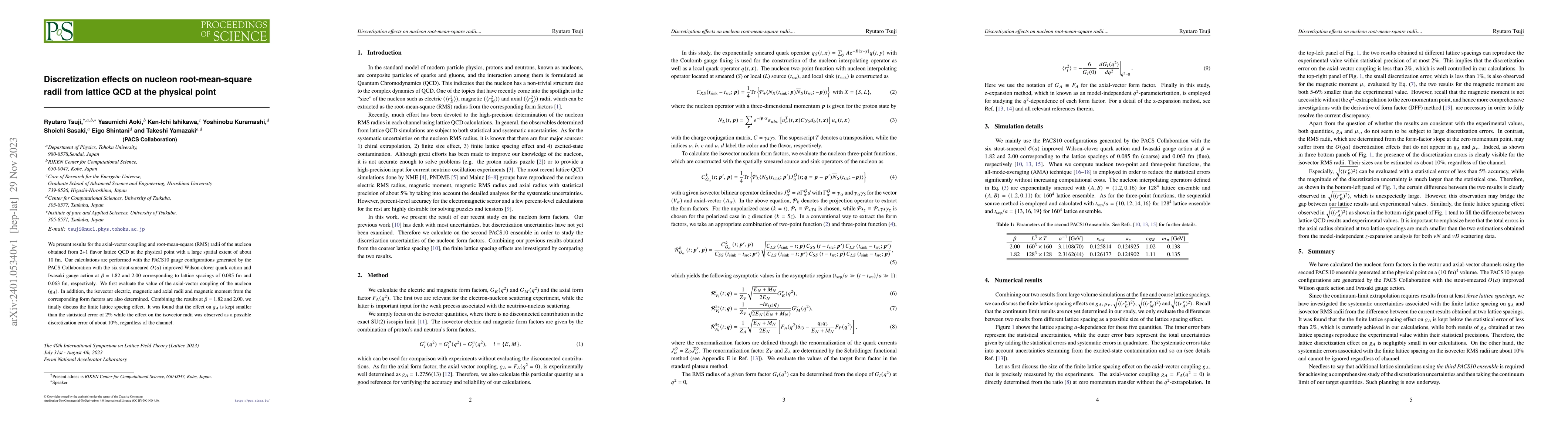 Thumbnail for Discretization effects on nucleon root-mean-square radii from lattice
  QCD at the physical point