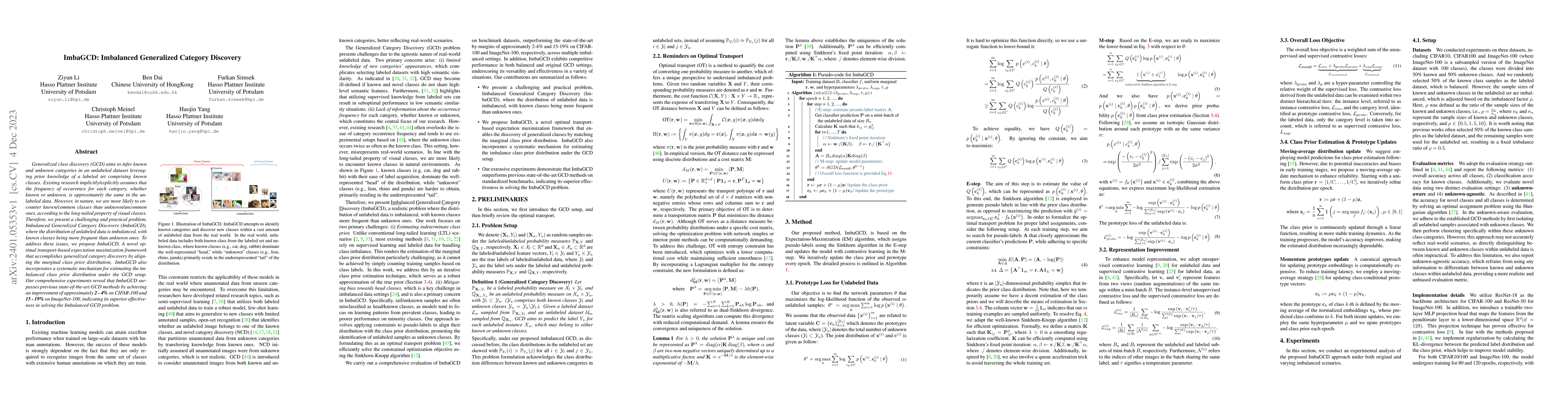 Thumbnail for ImbaGCD: Imbalanced Generalized Category Discovery