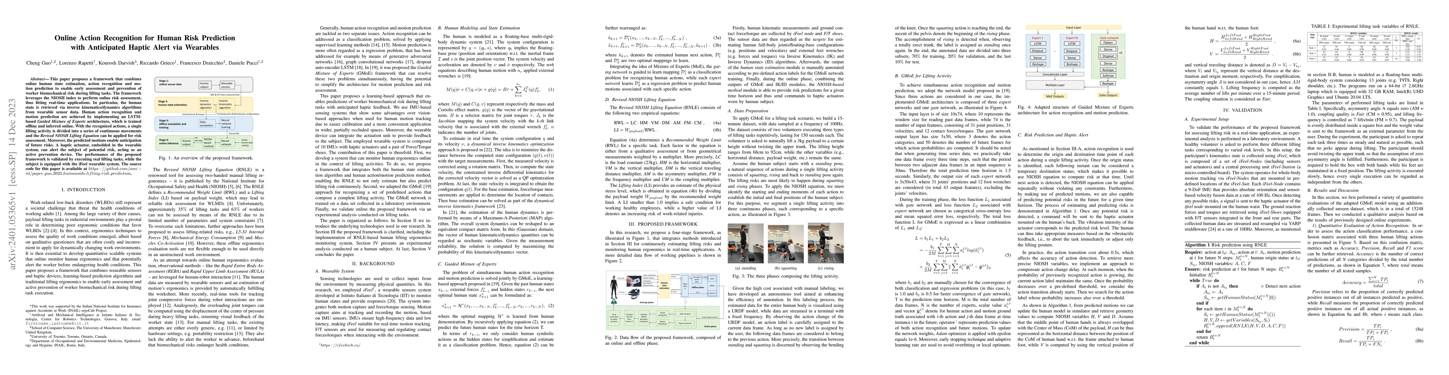 Thumbnail for Online Action Recognition for Human Risk Prediction with Anticipated
  Haptic Alert via Wearables
