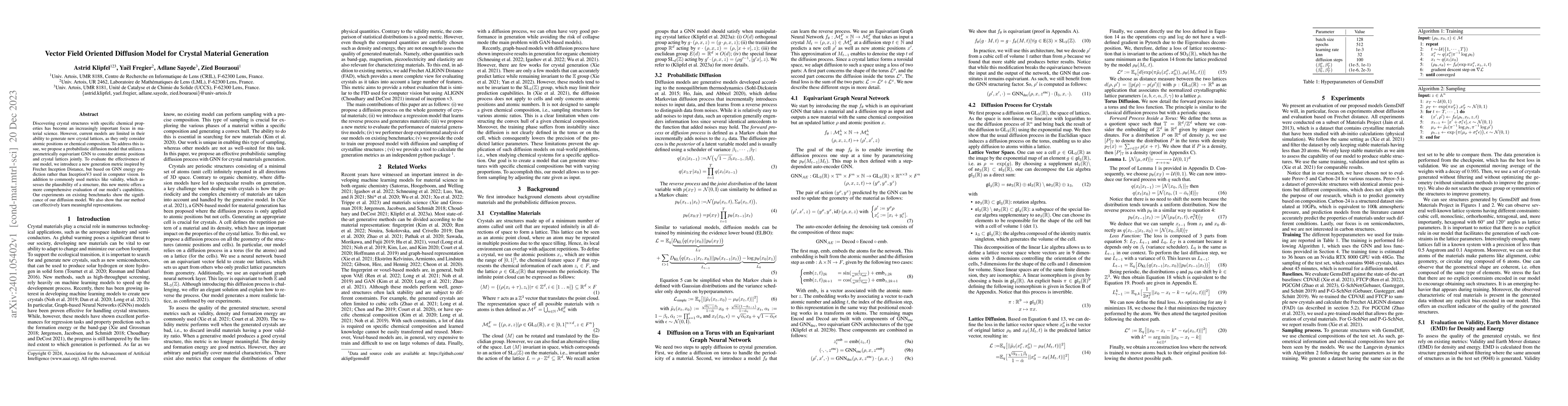 Thumbnail for Vector Field Oriented Diffusion Model for Crystal Material Generation