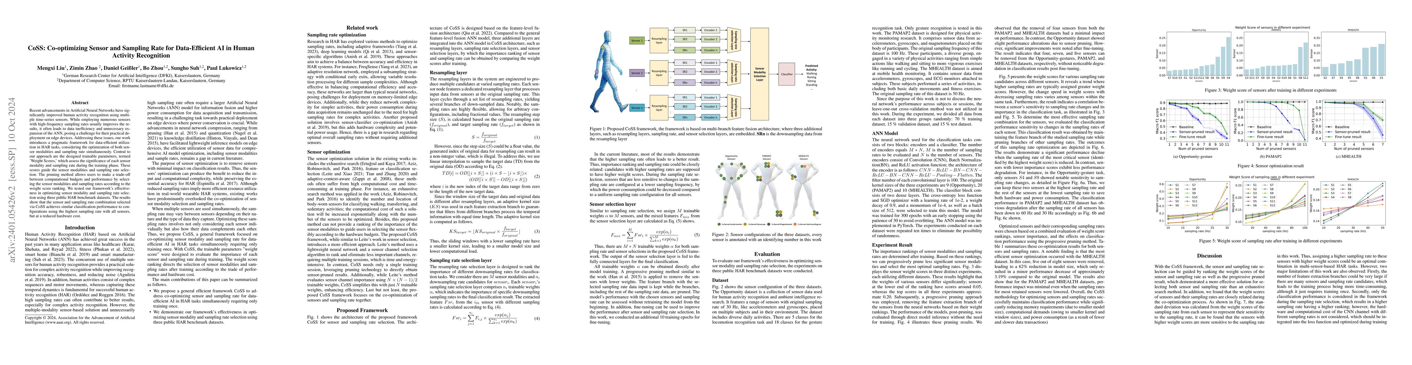 Thumbnail for CoSS: Co-optimizing Sensor and Sampling Rate for Data-Efficient AI in
  Human Activity Recognition